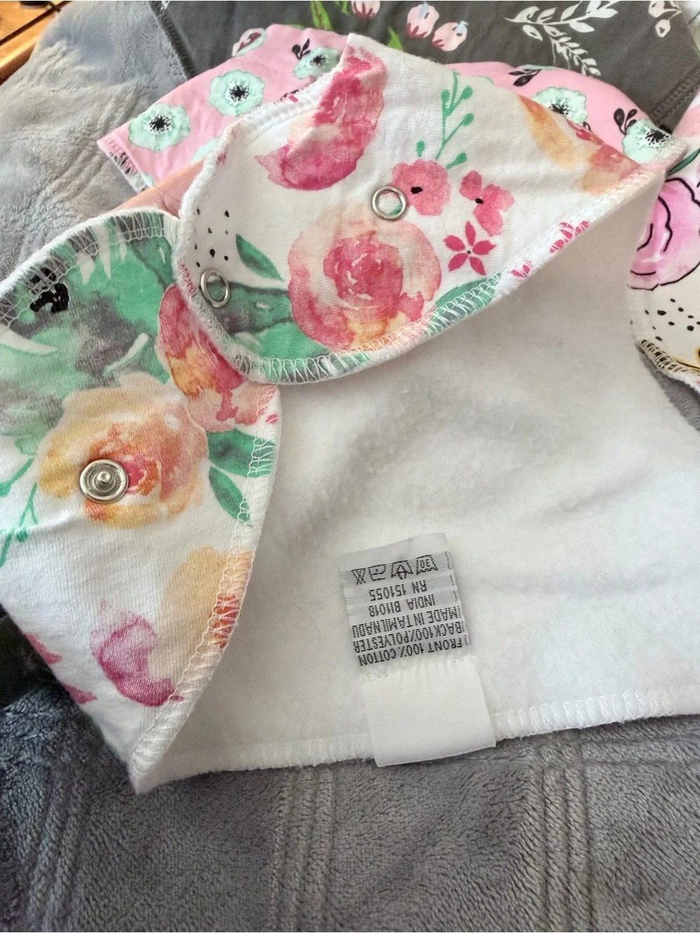 Pack of Floral Pink Bandana Bibs for Babies